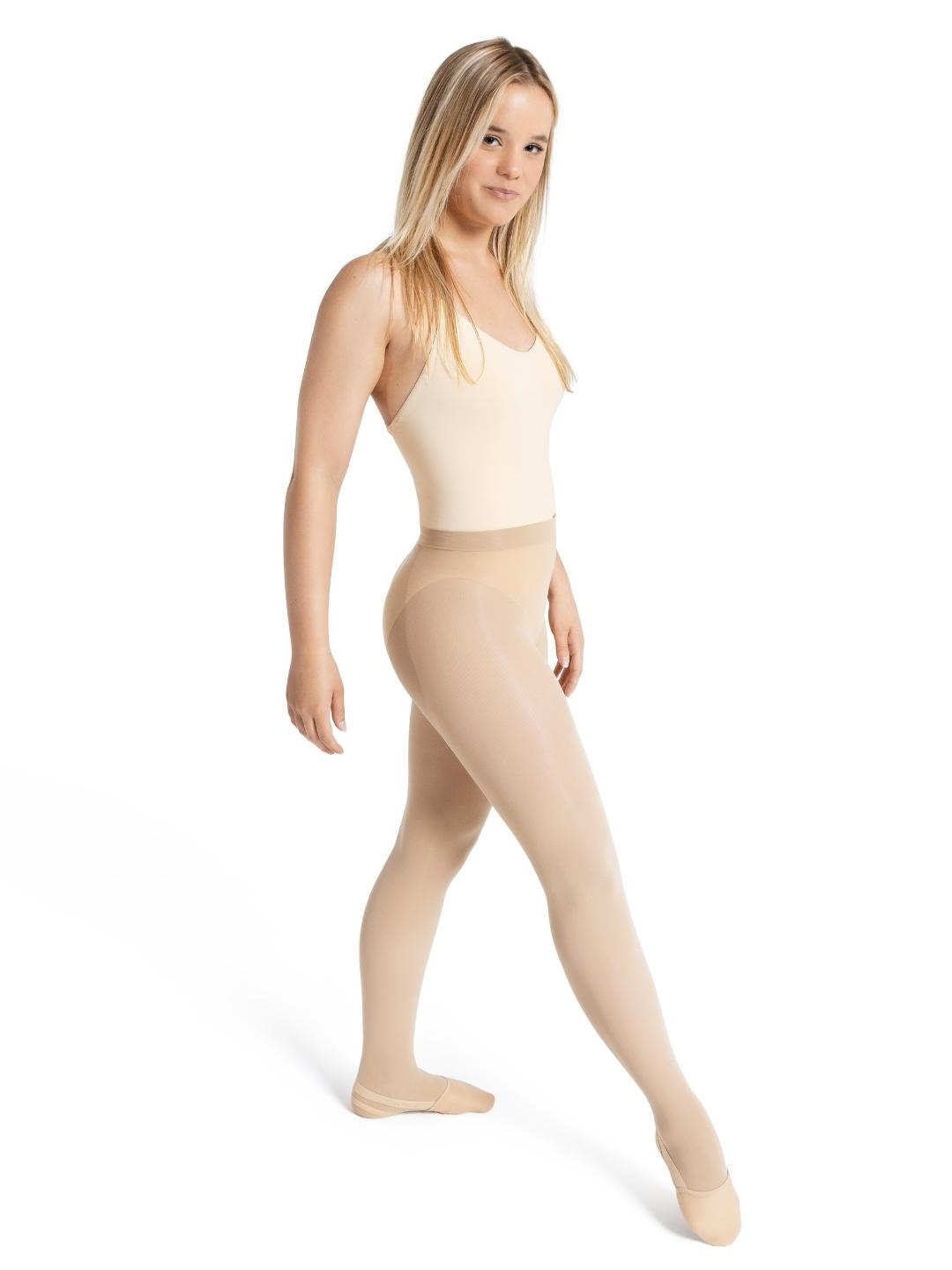  Capezio Girls Ultra Soft Self Knit Waistband Tight,Toasted  Almond, One Size