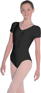 Black Girls and Ladies Short Sleeved Leotard