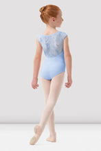 Load image into Gallery viewer, V Neckline Printed Mesh Back Cap Sleeve Leotard
