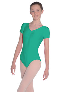 Vert Green Girls and Ladies Short Sleeved Leotard