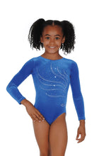 Load image into Gallery viewer, Tiara Crystal Motif Long Sleeved Gymnastics Leotard
