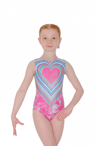 Harmony Heart Print Multi-coloured Gymnastics Leotard