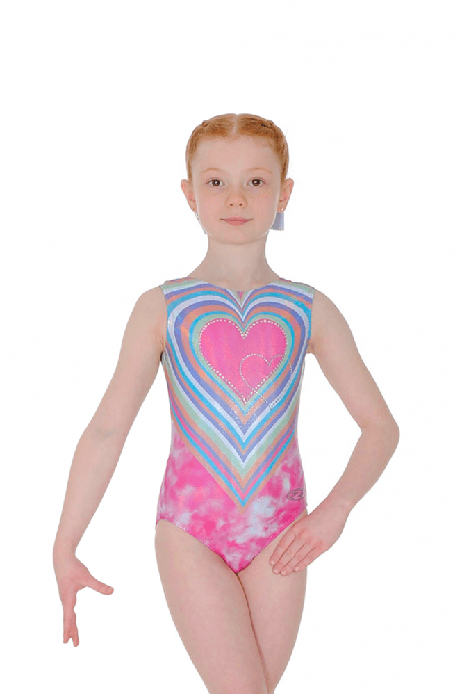 Harmony Heart Print Multi-coloured Gymnastics Leotard